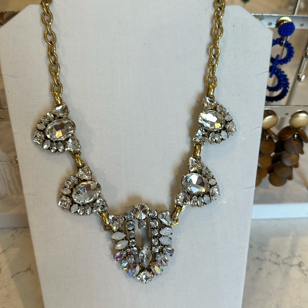 J Crew crystal stone costume necklace